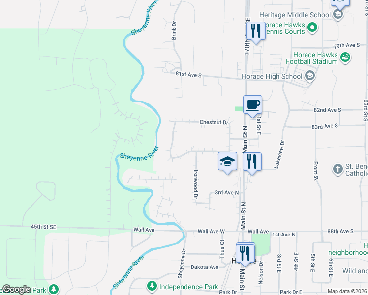 map of restaurants, bars, coffee shops, grocery stores, and more near 240 Chestnut Dr in Horace