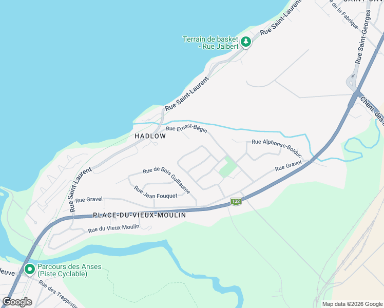 map of restaurants, bars, coffee shops, grocery stores, and more near 180 Rue de Saint Télésphore in Lévis