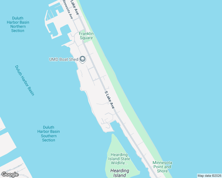 map of restaurants, bars, coffee shops, grocery stores, and more near 1629 South Lake Avenue in Duluth