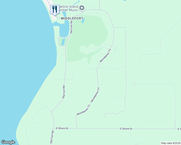 map of restaurants, bars, coffee shops, grocery stores, and more near 461 Mandamin Trail in La Pointe