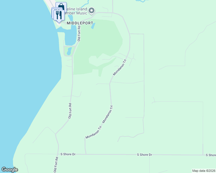 map of restaurants, bars, coffee shops, grocery stores, and more near 461 Mandamin Trail in La Pointe
