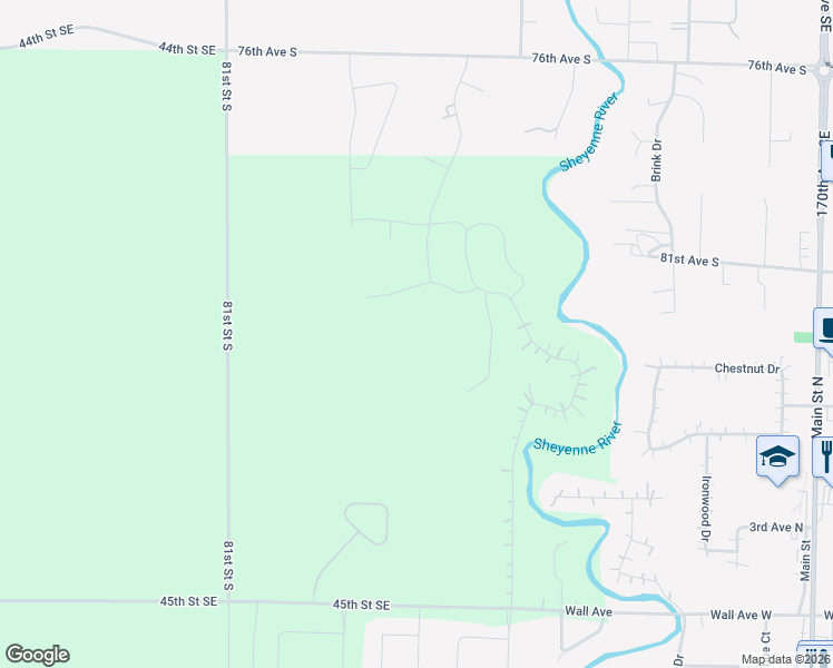 map of restaurants, bars, coffee shops, grocery stores, and more near 8141 Memory Lane in Horace