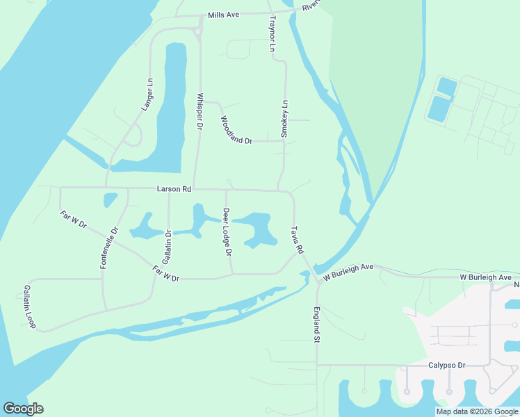 map of restaurants, bars, coffee shops, grocery stores, and more near 1707-1919 Larson Road in Bismarck