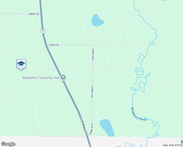 map of restaurants, bars, coffee shops, grocery stores, and more near 37494 129th Avenue in Menahga
