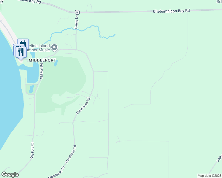 map of restaurants, bars, coffee shops, grocery stores, and more near 517 Miller Road in La Pointe