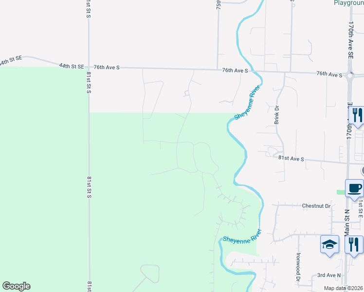 map of restaurants, bars, coffee shops, grocery stores, and more near 8124 Memory Lane in Horace