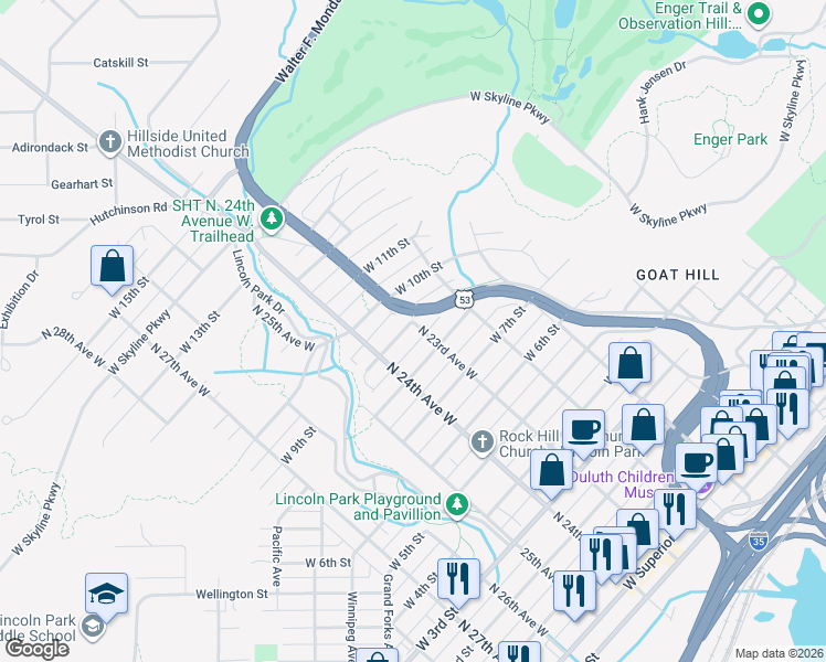 map of restaurants, bars, coffee shops, grocery stores, and more near 922 Piedmont Avenue in Duluth
