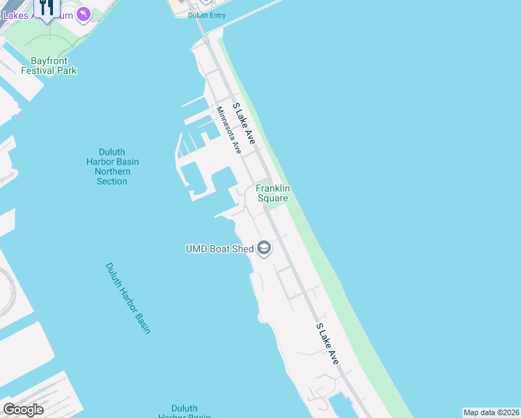 map of restaurants, bars, coffee shops, grocery stores, and more near 1223 Minnesota Avenue in Duluth