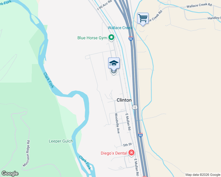 map of restaurants, bars, coffee shops, grocery stores, and more near 19075 E Mullan Rd in Clinton