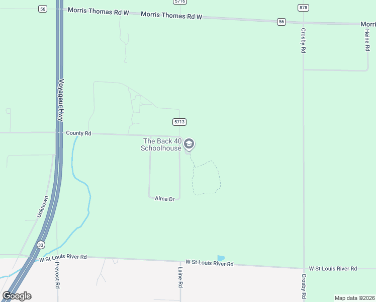 map of restaurants, bars, coffee shops, grocery stores, and more near 7184 County Road in Cloquet