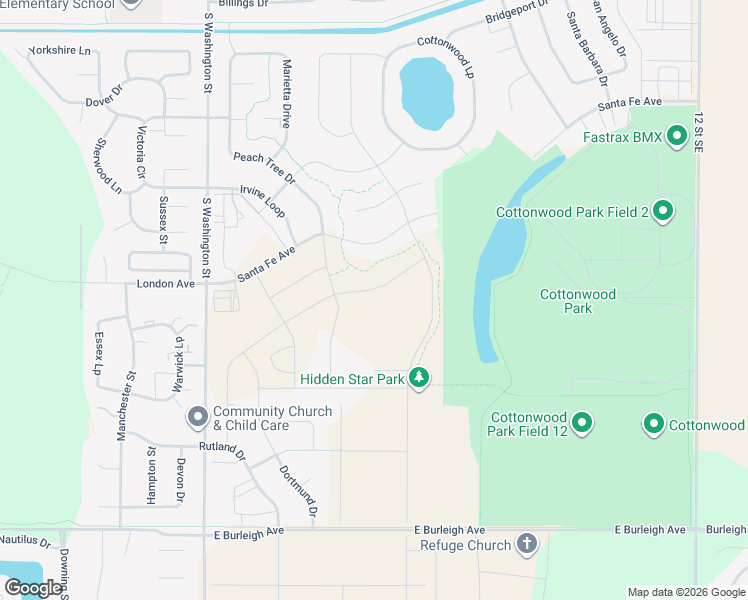 map of restaurants, bars, coffee shops, grocery stores, and more near 320 Santa Fe Avenue in Bismarck