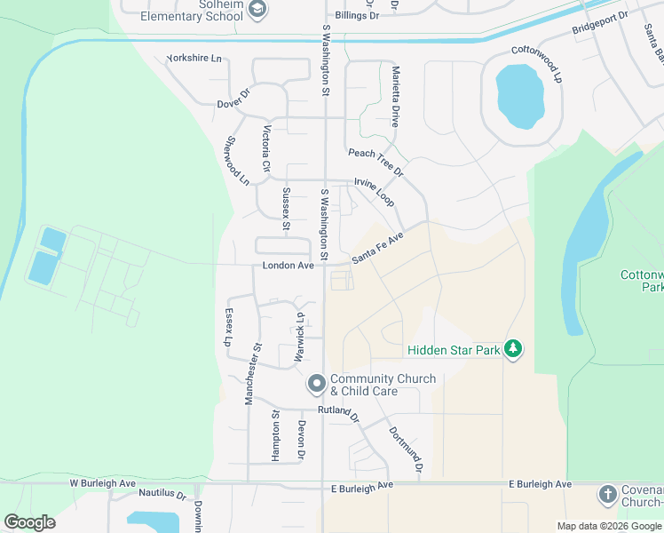map of restaurants, bars, coffee shops, grocery stores, and more near 100 Santa Fe Avenue in Bismarck
