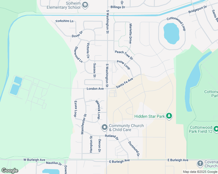 map of restaurants, bars, coffee shops, grocery stores, and more near 100 Santa Fe Avenue in Bismarck