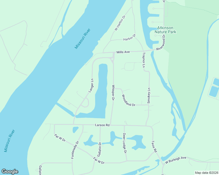 map of restaurants, bars, coffee shops, grocery stores, and more near 2716 Whisper Drive in Bismarck