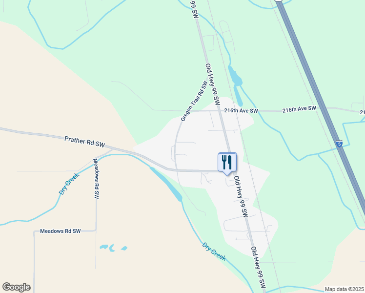map of restaurants, bars, coffee shops, grocery stores, and more near 21636 Oregon Trail Road Southwest in Centralia