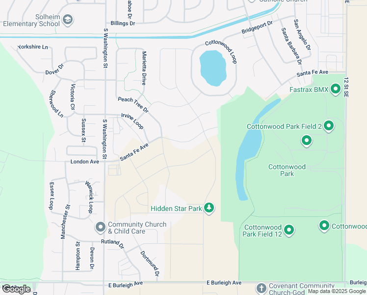 map of restaurants, bars, coffee shops, grocery stores, and more near 320 Santa Fe Avenue in Bismarck