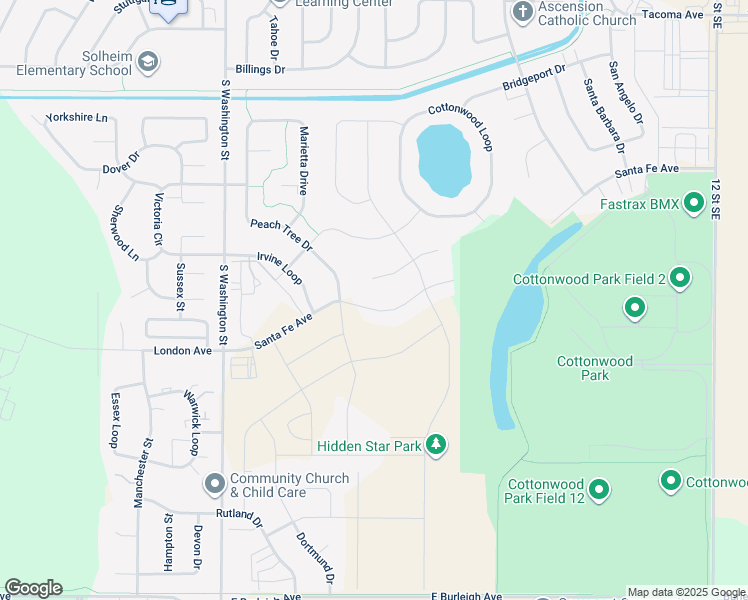 map of restaurants, bars, coffee shops, grocery stores, and more near 320 Santa Fe Avenue in Bismarck