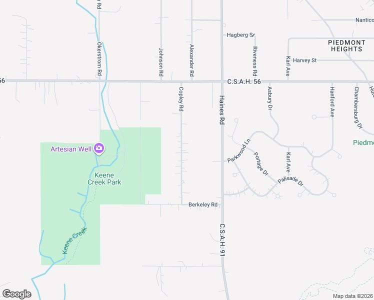 map of restaurants, bars, coffee shops, grocery stores, and more near 3642 Copley Road in Hermantown