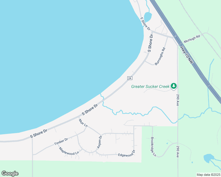 map of restaurants, bars, coffee shops, grocery stores, and more near 1218 South Shore Drive in Detroit Lakes