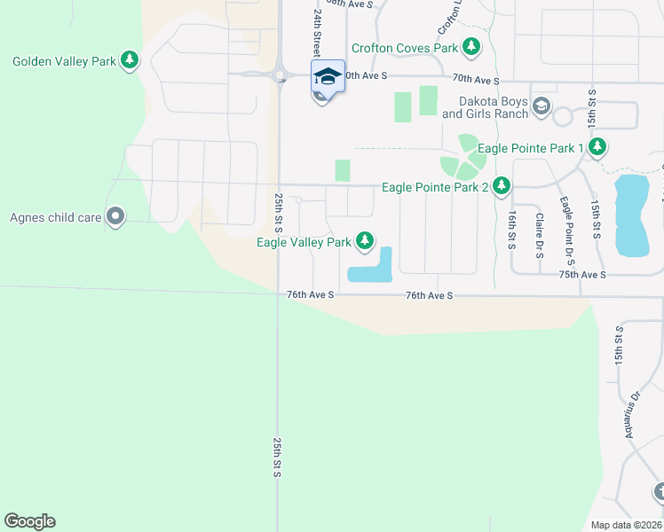 map of restaurants, bars, coffee shops, grocery stores, and more near 7485 25th Street South in Fargo