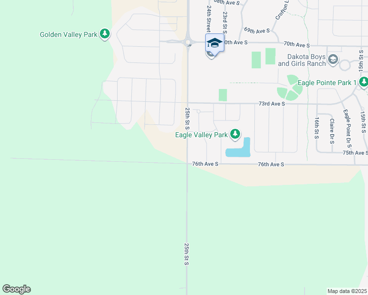 map of restaurants, bars, coffee shops, grocery stores, and more near 7485 25th Street South in Fargo