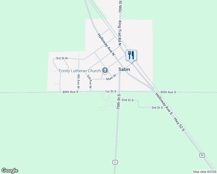 map of restaurants, bars, coffee shops, grocery stores, and more near 232 1st Street South in Sabin