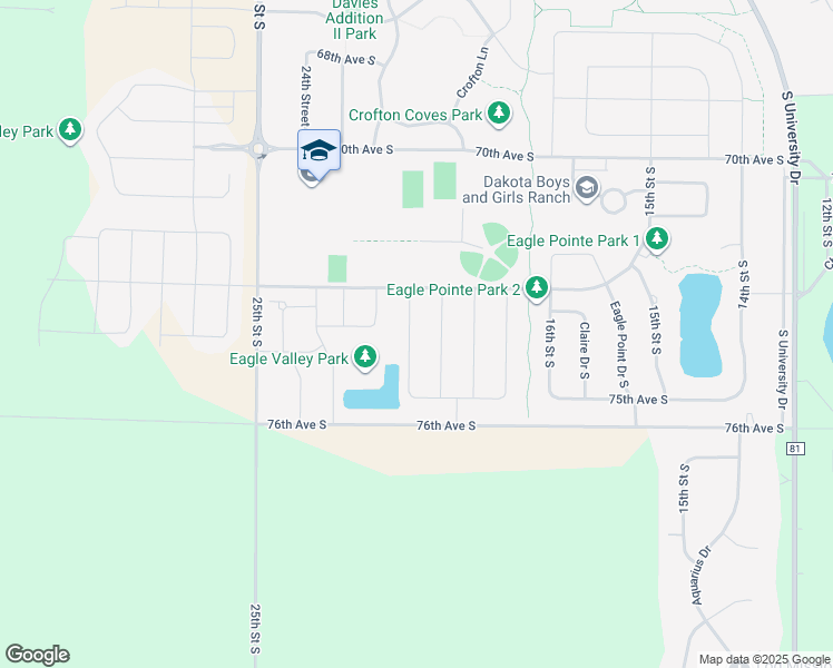 map of restaurants, bars, coffee shops, grocery stores, and more near 7378 21st Street South in Fargo