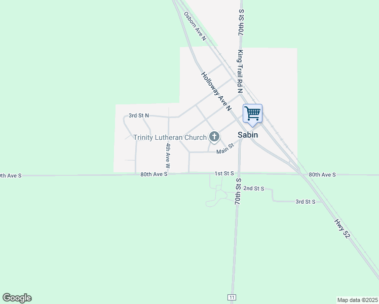 map of restaurants, bars, coffee shops, grocery stores, and more near 298 Main Street in Sabin