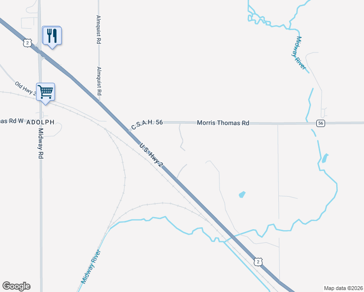 map of restaurants, bars, coffee shops, grocery stores, and more near 5580 Morris Thomas Road in Hermantown