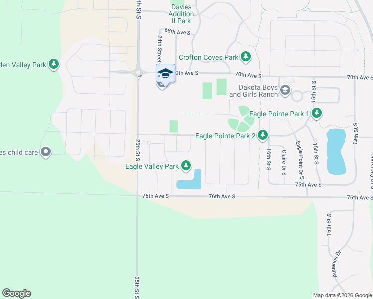 map of restaurants, bars, coffee shops, grocery stores, and more near 73rd Avenue South in Fargo
