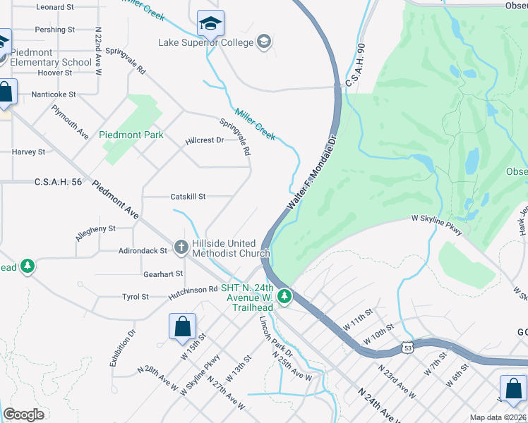 map of restaurants, bars, coffee shops, grocery stores, and more near 2102 Springvale Court in Duluth