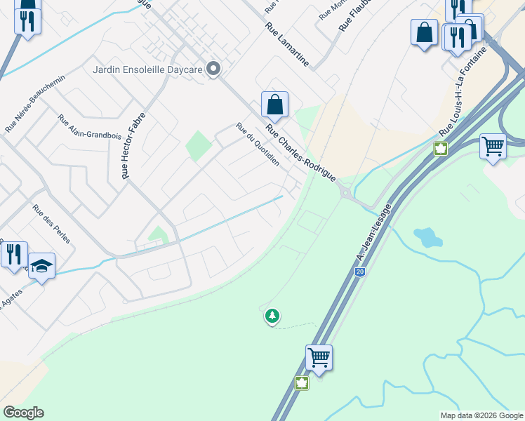 map of restaurants, bars, coffee shops, grocery stores, and more near 4774 Rue Thomas-Chapais in Lévis