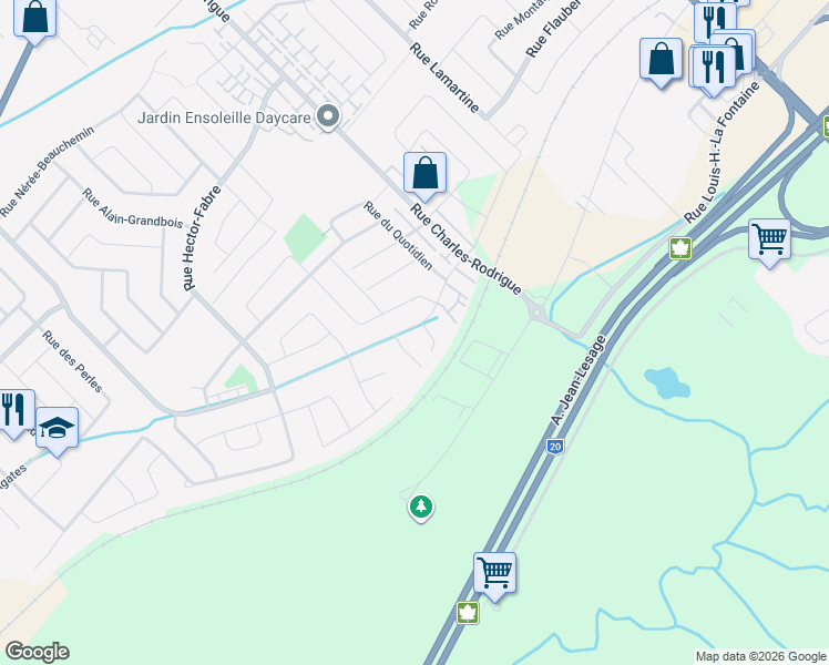 map of restaurants, bars, coffee shops, grocery stores, and more near 4774 Rue Thomas-Chapais in Lévis