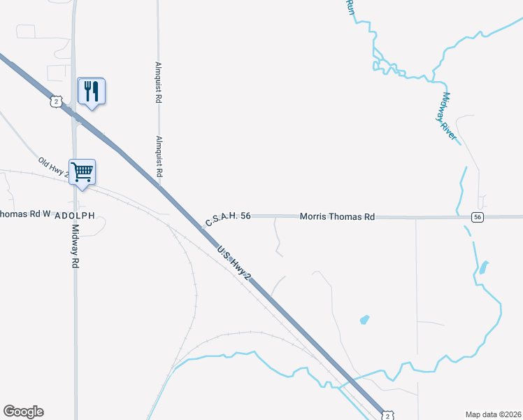 map of restaurants, bars, coffee shops, grocery stores, and more near 5580 Morris Thomas Road in Hermantown