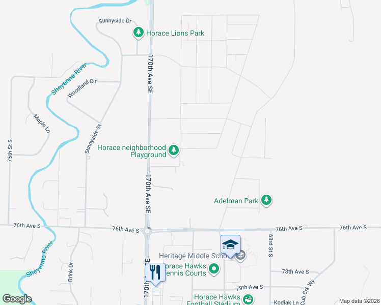 map of restaurants, bars, coffee shops, grocery stores, and more near 6724-6732 73rd Avenue South in Horace