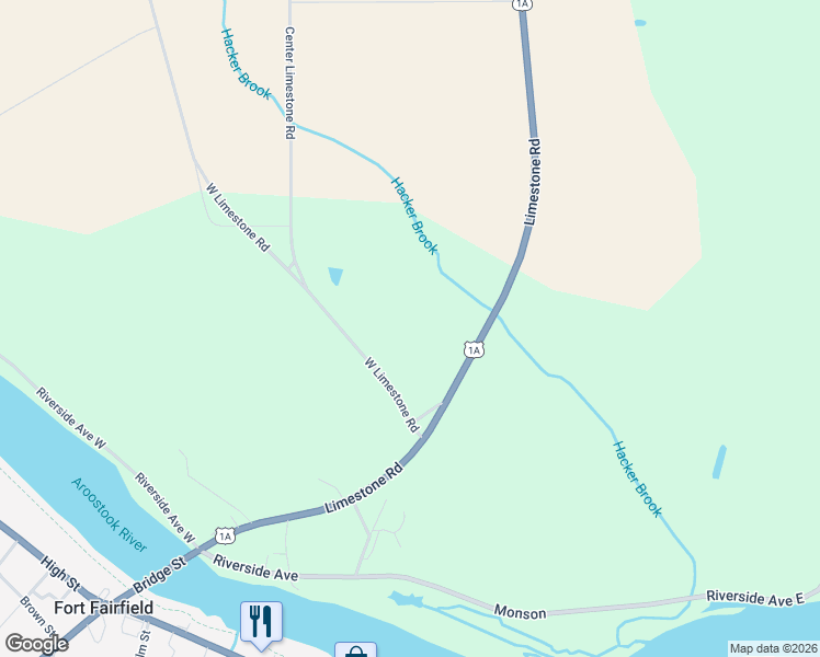 map of restaurants, bars, coffee shops, grocery stores, and more near in Fort Fairfield