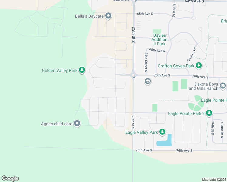 map of restaurants, bars, coffee shops, grocery stores, and more near 2602 Golden Valley Pkwy S in Fargo