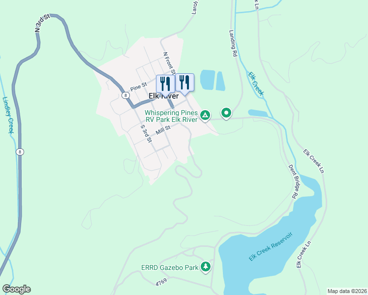 map of restaurants, bars, coffee shops, grocery stores, and more near 312 South 1st Street in Elk River