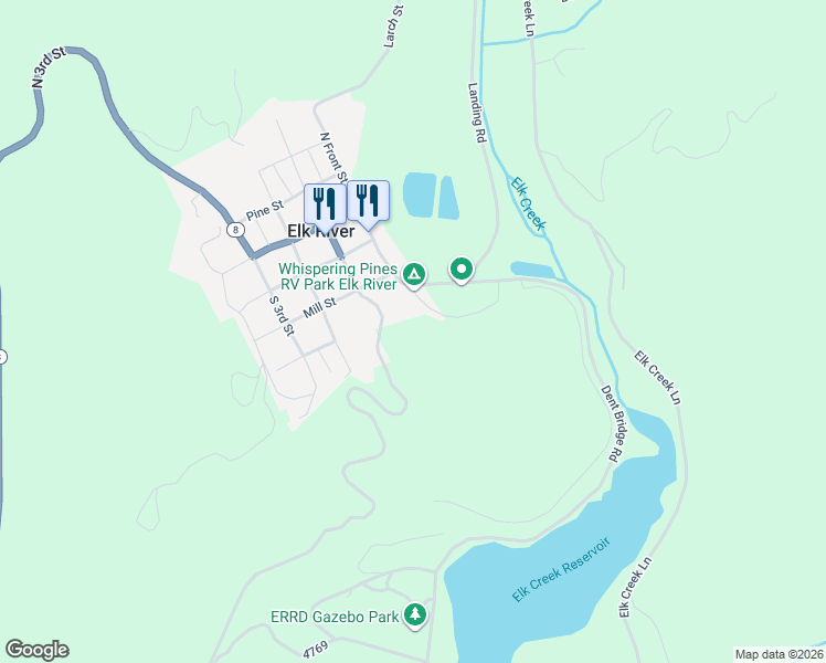 map of restaurants, bars, coffee shops, grocery stores, and more near 312 South 1st Street in Elk River