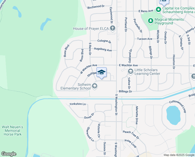 map of restaurants, bars, coffee shops, grocery stores, and more near 323-327 Munich Drive in Bismarck