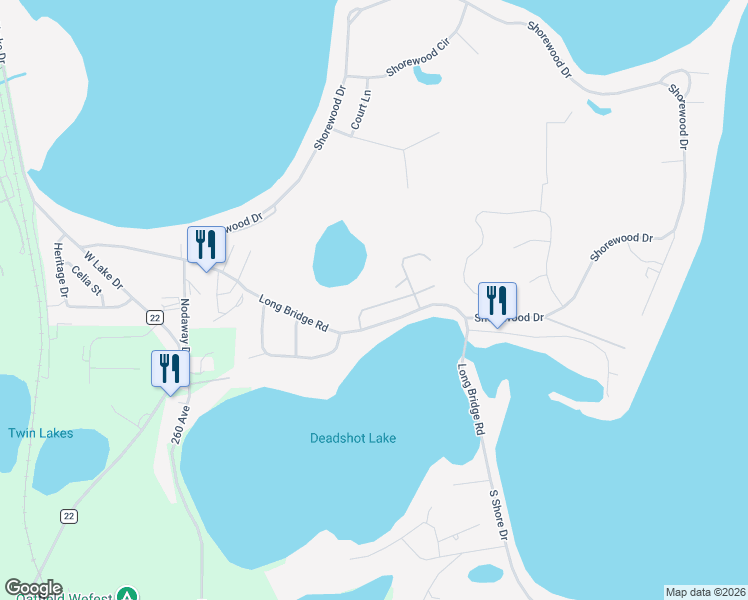 map of restaurants, bars, coffee shops, grocery stores, and more near 1956 Long Bridge Road in Detroit Lakes