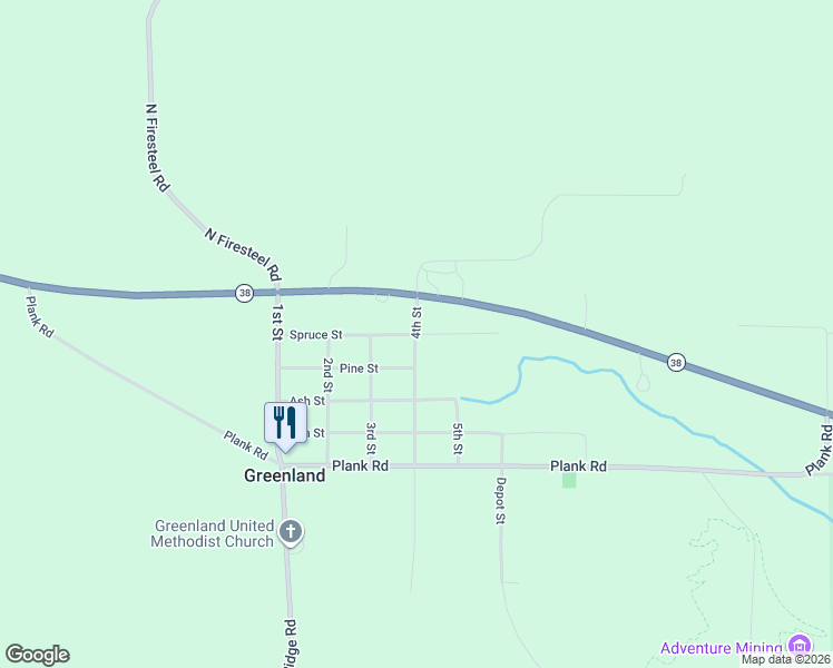 map of restaurants, bars, coffee shops, grocery stores, and more near 511 Spruce Street in Ontonagon
