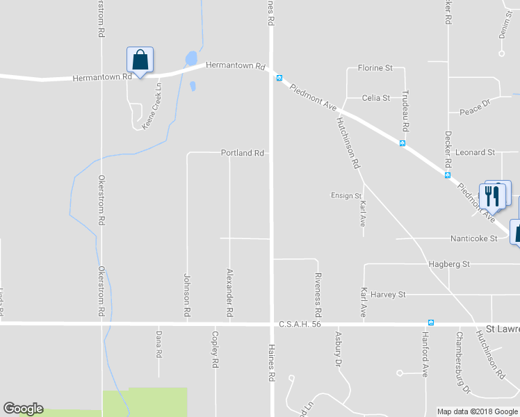 map of restaurants, bars, coffee shops, grocery stores, and more near 3769 Haines Road in Hermantown