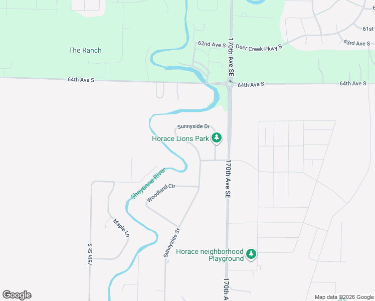 map of restaurants, bars, coffee shops, grocery stores, and more near 6801 Sunnyside Street in Horace