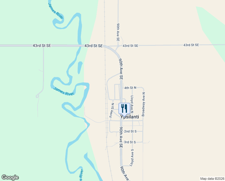 map of restaurants, bars, coffee shops, grocery stores, and more near 300 Jefferson Street West in Ypsilanti