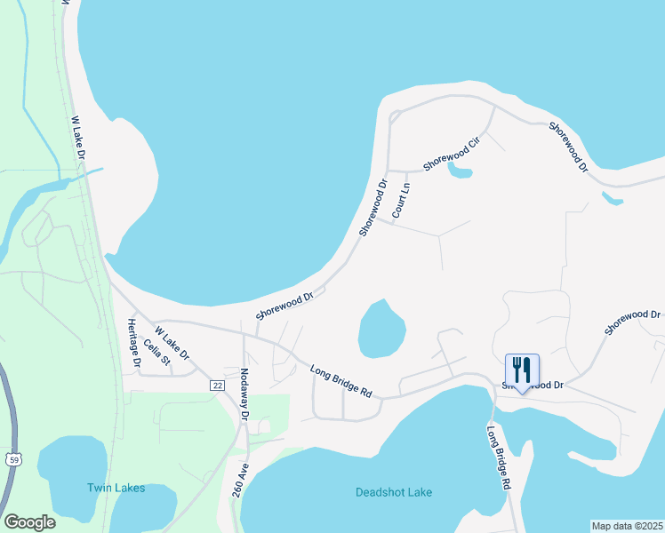 map of restaurants, bars, coffee shops, grocery stores, and more near 192 Shorewood Drive in Detroit Lakes