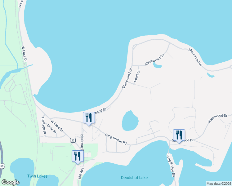 map of restaurants, bars, coffee shops, grocery stores, and more near 216 Shorewood Drive in Detroit Lakes