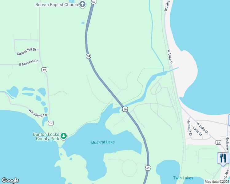 map of restaurants, bars, coffee shops, grocery stores, and more near in Becker County