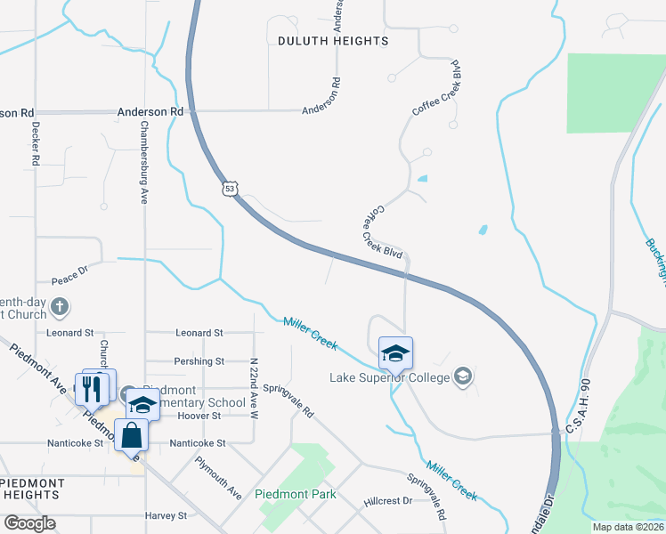 map of restaurants, bars, coffee shops, grocery stores, and more near 11 Trinity Court in Duluth
