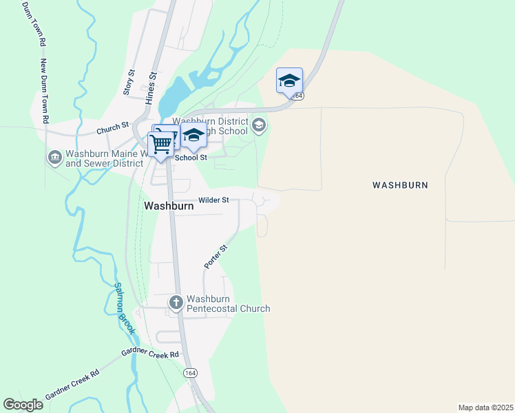 map of restaurants, bars, coffee shops, grocery stores, and more near 20 Kim Street in Washburn